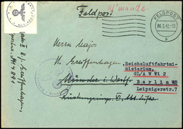 5674 1942, Feldpost-Brief Mit Maschinenhalb-Stpl. FELDPOST Vom 6.3.42 Nach Münster Mit Umadressierung An Das Reichsluftf - Autres & Non Classés