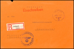 5832 1941, Feldpost-R-Brief Mit Violettem Norm-Stpl. "c 420 1.8.41" Und Blanko-Feldpost-R-Zettel (K-Nr. 420 = Feldpostzw - Autres & Non Classés