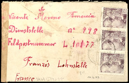 5859 1943, Spanischer Arbeiter In Der Wehrmacht, Brief Mit Spanischer Frankatur über 75 CTS (Mehrfachfrankatur über 25 C - Autres & Non Classés