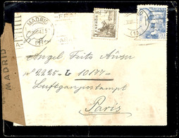 5864 1943, Spanischer Arbeiter In Der Wehrmacht, Brief Mit Spanischer Frankatur über 75 CTS Für Auslandsporto, Das Aber  - Autres & Non Classés