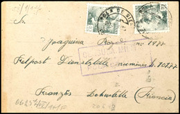 5866 1943, Spanischer Arbeiter In Der Wehrmacht, Brief Mit Spanischer Frankatur über 80 CTS (Mehrfachfrankatur über 40 C - Autres & Non Classés