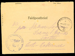 5870 ESTLAND: 1944, Feldpost-Kartenbrief Eines Estn. Freiwilligen Mit Normstempel "b1.1." Nach Estland, Briefstempel Mit - Autres & Non Classés