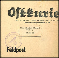 5874 Zeitungsstreifband "Ostkurier" Mit Feldspoststempel No. 138716 Nach Stolberg, Selten  BF - Autres & Non Classés