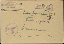 5895 1942, Kriegsmarine, Dienst-Feldpost-Brief Mit Norm-Stpl. Vom 13.04.42 Nach Wilhelmshaven Sowie Mit Dienst- Und Brie - Autres & Non Classés