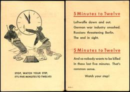 5902 Alliterates Propagandablatt "Stop, Watch Your Step, It's Five Minutes To Twelve"  BF - Autres & Non Classés