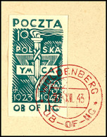 5940 1943, "220 Jahre Christlicher Verein Junger Männer Polens", 10 F. Dunkelgrün, Tadellos Gestempelt Auf Briefstück, A - Other & Unclassified