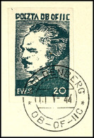 5941 1943, "25 Jahre Großpolnischer  Aufstand", 20 Fr. Dunkelgraublau, Tadellos Gestempelt Auf Briefstück, Auflage 9.830 - Other & Unclassified