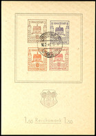 5973 Blockausgabe "Wiederaufbau", Großes Wappen, Plattenfehler IV, Tadellos Gestempelt "FINSTERWALDE 16.2.46", Tiefst Ge - Finsterwalde