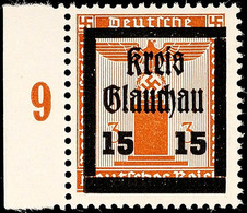 5974 15 A 3 Pfg, Waagr. Gummiriffelung, Postfrisch Vom Linken Bogenrand, Geprüft Dr. Penning BPP, Katalog: 21y ** - Glauchau