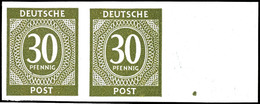 6023 30 Pfg Ziffern, Abart "ungezähnt", Waagerechtes Paar, Tadellos Postfrisch, Mi. 500.-, Katalog: 928U(2) ** - Autres & Non Classés