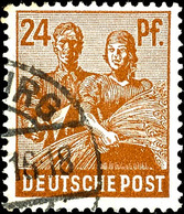 6035 24 Pfg Dunkelgelbbraun, Seltenste Farbe, Gestempelt, Tadellos, Farbbestimmungsbefund Bernhöft, Mi. 500.-, Katalog:  - Autres & Non Classés