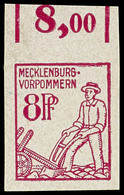 6056 8 Pf. Dunkelkarminlila A. Kreidepapier, Ungezähnter Probedruck Vom Oberrand, Tadellos Postfrisch, Gepr. Kramp BPP,  - Other & Unclassified