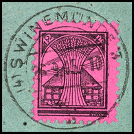 6058 12 Pf. Schwarz A. Lilarosa A. Briefstück, Klar Und Zentrisch Gestempelt " (4) SWINEMÜNDE 3  26.9.45-10", Stempel Un - Autres & Non Classés