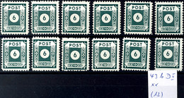 6083 6 Pfg Ziffern, Schwarzblaugrün, Postmeistertrennung Coswig L11, 12 Werte, Tadellos Postfrisch, Je Gepr. Kunz BPP, M - Other & Unclassified