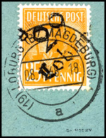 6332 LOBURG, 25 Pf. Arbeiter A. Tadellosem Briefstück, ARGE: 30, Fotoattest Dr. Kalb BPP "echt Und Einwandfrei", Katalog - Other & Unclassified