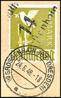 6372 GROSSENHAIN, 1 M. Taube A. Briefstück, Tadellos, Gepr. Dr. Böheim BPP, Katalog: IIaII BS - Autres & Non Classés