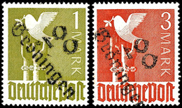 6477 GRÖNINGEN, 1 M. Und 3 M. Taube, Tadellos Postfrisch, Fotoattest Dr. Böheim BPP, Katalog: IIa,cVIb ** - Other & Unclassified