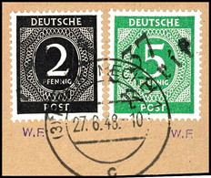 6522 RERIK, 2 Und 5 Pf. Ziffer A. Briefstück, Tadellos, Gepr. Lieder BPP, Katalog: Ia,IbVIII BS - Autres & Non Classés