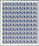6561 80 Pfg Thälmann Dunkellilaultramarin Auf Gestrichenem Papier Mit Wz. 2 X I, Kompletter Bogen Mit Farbpunkt In Marke - Autres & Non Classés