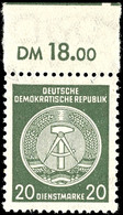 6611 1956, 20 Pf. Auf Faserpapier Mit WZ. 2, Tadellos Postfrisch Mit Gefaltetem Oberrand, Mi. 300,-, Katalog: 32 ** - Other & Unclassified