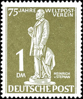 6661 12 Pf. Bis 2 Mk., Stephan, 7 Werte Kpl. Postfrisch, 1 Mk. Mit Seltenem Plattenfehler "weißer Fleck Im Sockel", Mi.  - Autres & Non Classés