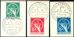 6691 Währungsgeschädigten-Satz Auf Prachtbriefstücken Mit Messe-SST Dt. Industrie Messe Hannover 3.5.51, Tadellos, Mi. 6 - Autres & Non Classés