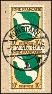 6737 10 Pfg Wappen, Senkrechtes Paar Auf Briefstück, Zentrisch Gestempelt "KONSTANZ 2.2.46", Tadellos, Gepr. Schlegel BP - Other & Unclassified