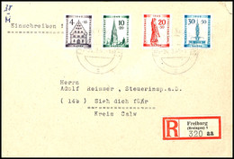 6742 4 - 30 Pfg Wiederaufbau Komplett Auf R-FDC Von "FREIBURG (BREISGAU) 24.3.49" Nach Calw Mit Ankunftsstempel, Tadello - Other & Unclassified