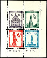 6749 Blockausgabe "Freiburg" Gezähnt Mit Plattenfehler I, Tadellos Postfrisch, Unsigniert, Mi. 300.-, Katalog: Bl.1AI ** - Autres & Non Classés