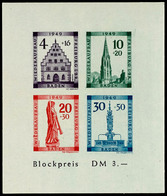 6752 Freiburg-Block, Gezähnt, Plattenfehler VI, Tadellos Postfrisch, Mi. 300,-, Katalog: Bl.1BVI ** - Autres & Non Classés