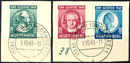 6772 10 - 30 Pfg Goethe Auf 2 Briefstücken, Tadellos Gestempelt "LINDAU 1.10.49", Tiefst Gepr. Schlegel BPP, Mi. 130.-,  - Andere & Zonder Classificatie