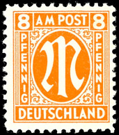 6791 8 Pf. AM-Post Deutscher Druck, Rotorange, Gez. 11½:11, Postfrisch, Mi. 130,-., Katalog: 21C ** - Autres & Non Classés