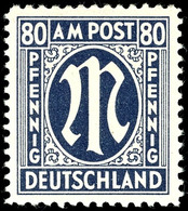 6801 80 Pf. AM-Post Deutscher Druck, Schwarzgrün, Gez. 11:11½, Postfrisch, Mi. 200,-., Katalog: 34aB ** - Other & Unclassified