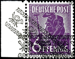 6809 6 Pfg. Mit Normalem Und Diagonalem Bandaufdruck, Postfrisch Vom Linken Bogenrand, Signiert Schlegel A. BPP, Mi. 180 - Other & Unclassified