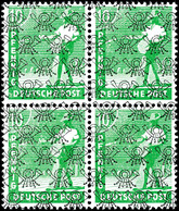 6819 10 Pf. Arbeiter, Netzaufdruck, Dkl. Gelblichgrün, 4er-Block (senkr. Gefaltet), Postfrisch, Gepr. ARGE, Mi. 400,-, K - Other & Unclassified