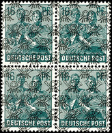 6823 16 Pf. Arbeiter, Netzaufdruck, Schwarzblaugrün, 4er-Block (senkr. Gefaltet), Postfrisch, Gepr. ARGE, Mi. 240,-, Kat - Autres & Non Classés