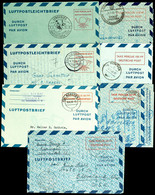 6918 7 Luftpostfaltbriefe, Die Komplette Serie Der Bizone Und Bundespost LF1/7, Meist In Die USA, Je Tadellos, Mi. 498,- - Andere & Zonder Classificatie