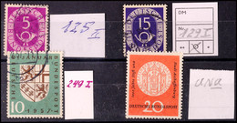 6938 Posthorn 5 + 15 Pf. Mit Plattenfehler Sowie 249 I Und 255 I Postfrisch, Mi. 250,-, Katalog: 125ff O - Other & Unclassified