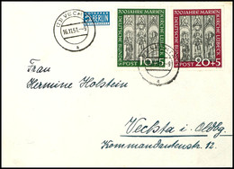 6946 10 Und 20 Pfg Marienkirche Auf Orts-Satzbrief Von "VECHTA 16.11.51", Tadellos, Umschlag Oben Rechts Minimal Gebräun - Autres & Non Classés