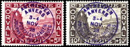 7032 1928, 5 C. Bis 10 F. "Oval-Serie" Mit Handstempel-Überdruck "Antwerpen Anvers 3-4. Nov 28", Tadellos Ungebraucht, S - Other & Unclassified