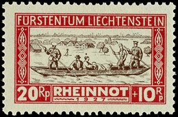 7119 20 Rp. Rheinnot Mit Plattenfehler I, Tadellos Postfrisch, Mi. 240,-, Katalog: 80I ** - Liechtenstein