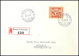 7134 1947, 5 Fr. Rot, Tadellos Auf FDC, Mi. 300,-, Katalog: 252 FDC - Liechtenstein