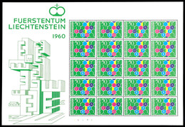 7143 1960, 50 Rp Europa Im Kleinbogen Zu 20 Werten, Tadellos Postfrisch, Mi. 1.300.-+, Katalog: 398I(20) ** - Liechtenstein