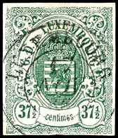 7151 37 1/2 C. Grün, Tadellos, Gestempelt, Gepr. Pfenninger, Mi. 250,-, Katalog: 10 O - Luxembourg