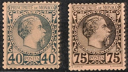 7157 40 C. Und 75 C. Charles III. Für Diese Ausgabe Sehr Gut Gezähnt. 75 C. Mit Erstfalz Und Rückseitig Geglätteter Waag - Autres & Non Classés