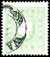 7184 3 Kr. Gelblichgrün, Kartonpapier 0,13 Mm, Tadellos Gestempelt, Fotobefund Ferchenbauer VÖB, Katalog: 12a O - Other & Unclassified