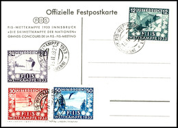 7205 1933, 12 - 50 Gr. FIS Komplett Auf Festpostkarte Mit Sonderstempel, Tadellose Erhaltung, Fotobefund Gabor VÖB, Mi.  - Autres & Non Classés