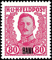 7227 1918, 80 Bani A. 80 H. Kaiser Karl, österreichisch-ungarische Feldpost, Unverausgabte Marke, Tadellos Postfrisch, F - Other & Unclassified