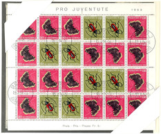 7319 Markenheftchenbogen Pro Juventute 1953, Tadellos Gestempelt, Mi. 1.500.-, Katalog: MHB42 O - Carnets