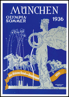 7437 OLYMPIA: 1936, Karte "München 1936 Olympia Sommer -. Das Braune Band Von Deutschland 1936", Blankogestempelt Mit An - Autres & Non Classés